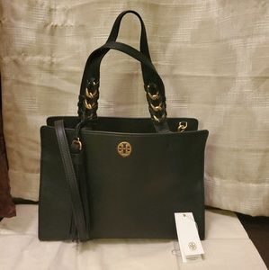 tory burch brooke pebbled satchel